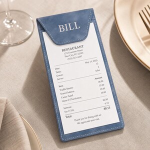 Custom Faux Leather Clipboard Check Presenter: Personalized Restaurant Bill Holder with Logo, Custom Name, Initials