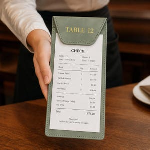 Custom Faux Leather Clipboard Check Presenter: Personalized Restaurant Bill Holder with Logo