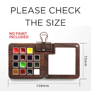 Wooden Watercolor Palette, Portable Paint Palette, Travel Watercolour ...