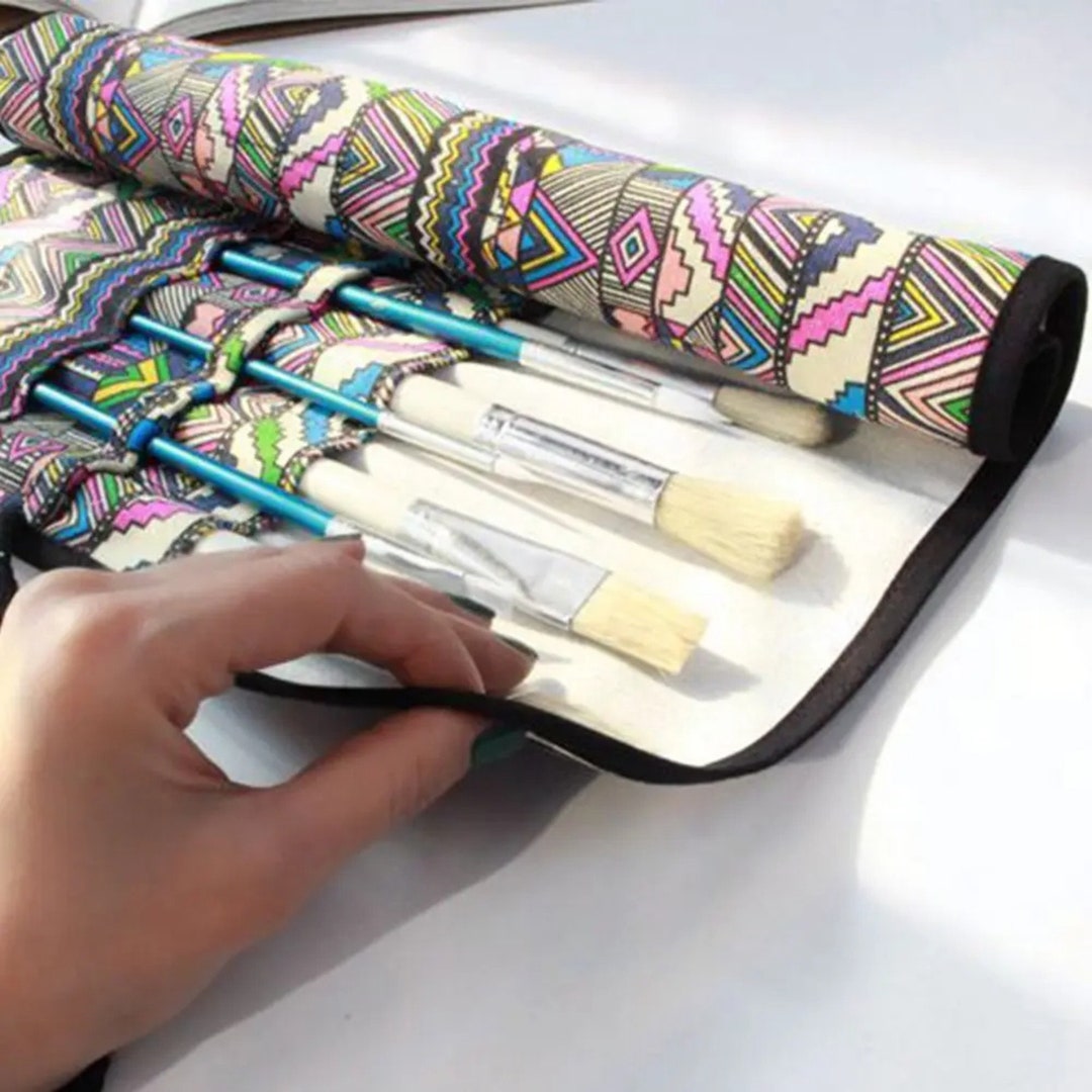 Roll up Pencil Case Pencil Holder Paint Brush Holder Pencil Etsy