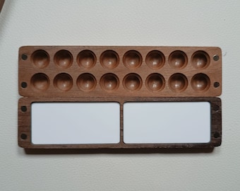 Paleta de pintura de madera, paleta de pintura de artista, regalo para pintor, bandeja de paleta de pintura, ir a dibujar, paleta de acuarela de viaje