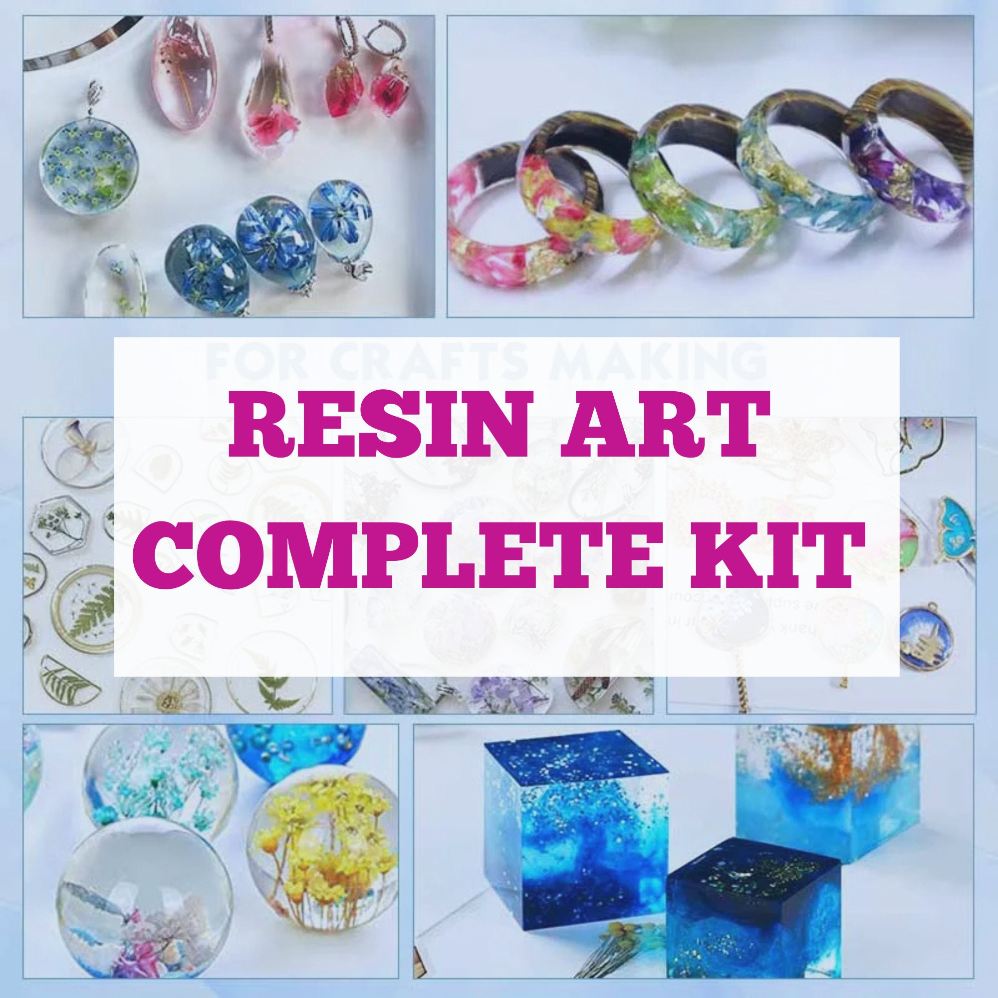  UV Resin Kit with Light, 136 Pcs UV Epoxy Resin Supplies with  Upgrade UV Lamp Jewelry Resin Molds Starter DIY Kits Tools for Clear  Casting Keychain Necklace Bracelet Making Arts Crafts