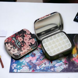 Mini Watercolor Palette, Travel Watercolor Kit, Aquarelle Palette Set, Gift For Painter, Artist Paint Palette, Go Draw