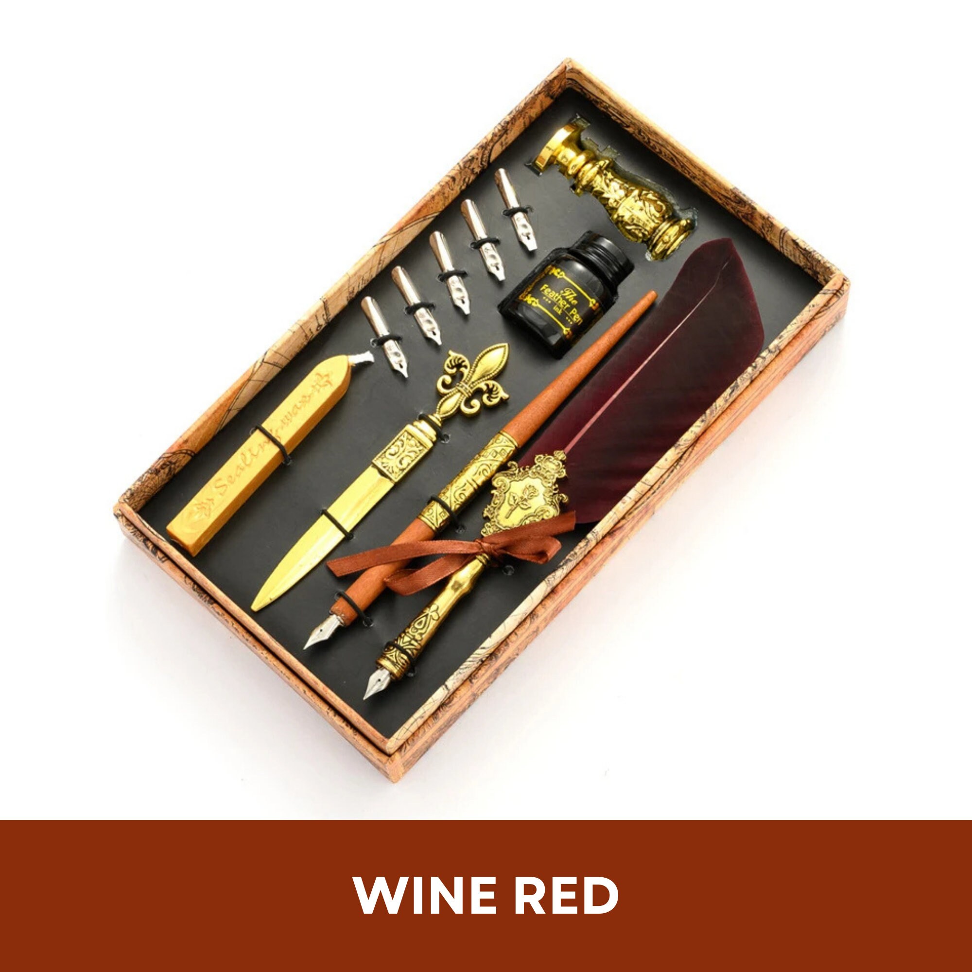 Feather Pen Set, Fountain Pen Kit, Calligraphy Set, Feather Ink Pen