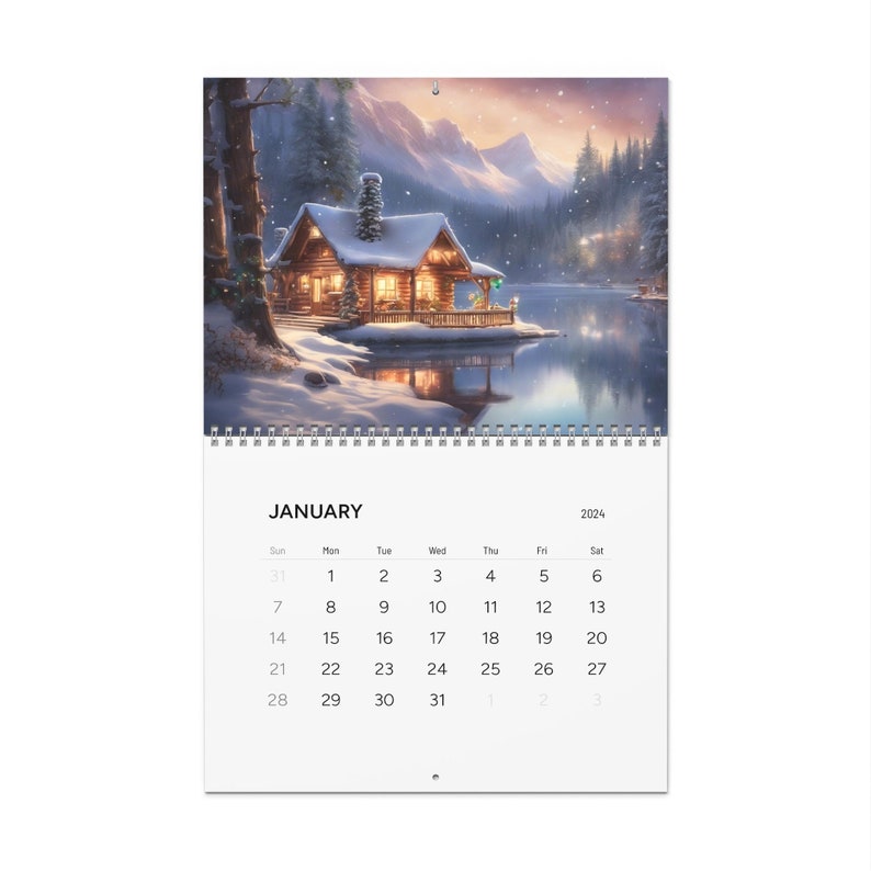 Wall Calendars 2024 cabins 2024 Etsy