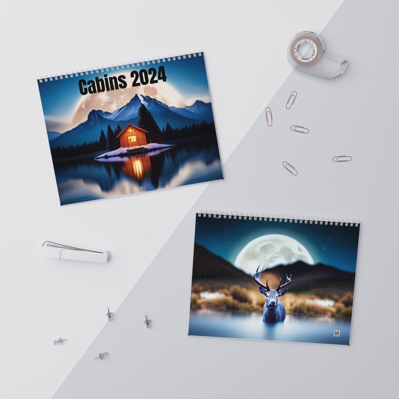 Wall Calendars 2024 cabins 2024 Etsy