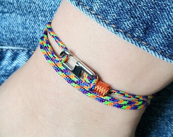 Bracelet wrap pour homme et femme, cadeau d'anniversaire pour elle, bracelet réglable fait main, bracelet de cheville de surfeur, cadeau de Noël pour ados