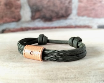 Bracelet en cuir pour homme, cadeau 3e anniversaire personnalisé pour mari, cadeau de Noël pour lui, bracelet d'amitié personnalisé en paracorde