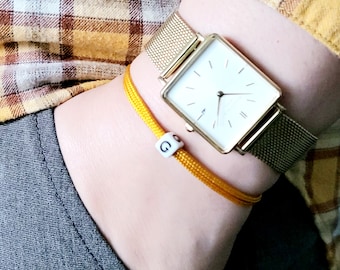 Bracelet paracorde personnalisé pour femme, cadeau pour meilleure amie, bracelet initiale réglable, bracelet de surfeur avec lettre, cadeau pour adolescent