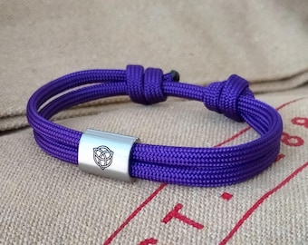Bracelet paracorde noeud celtique personnalisé | Conception spirituelle Triquetra | Bracelet à breloques sorcière