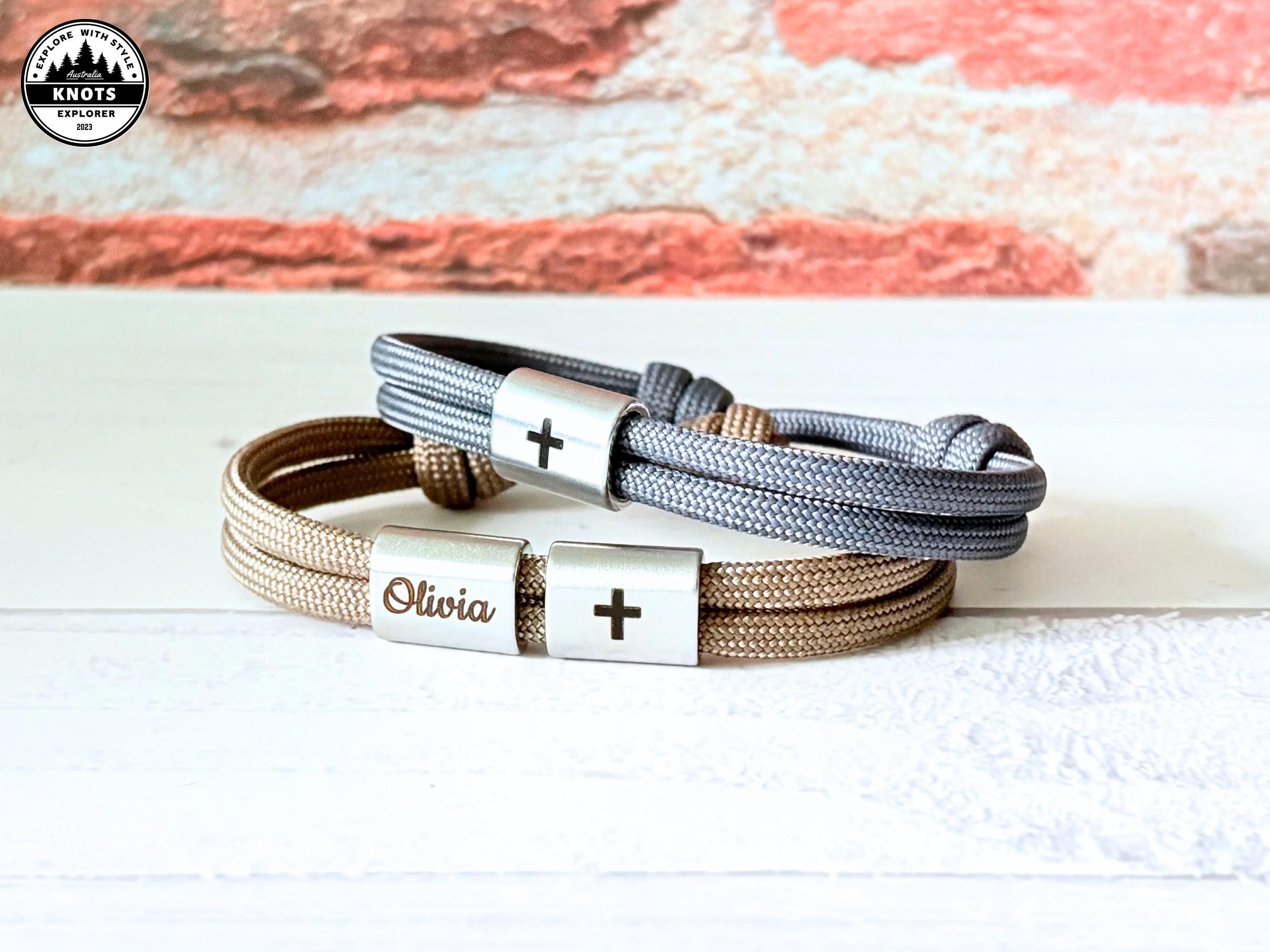 Personalized Cross Paracord Bracelet: Engraved Christian Gift