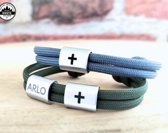 Gravures personnalisées avec croix et noms, bracelets inspirés de la foi, cadeaux personnalisés pour la confirmation, la communion et le baptême