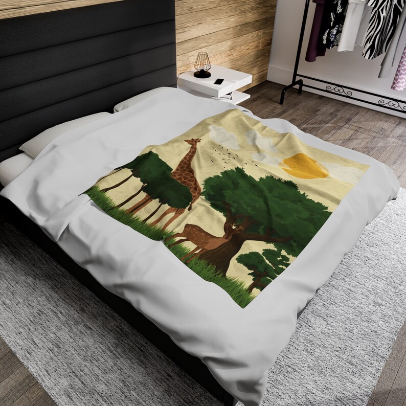 Kids Giraffe' Velveteen Plush Blanket Premium Quality Blanket Soft