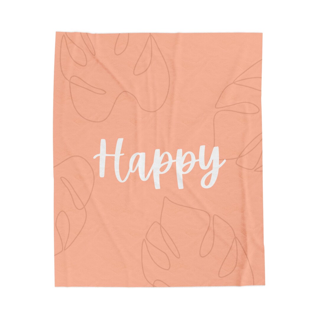 Happy' Velveteen Plush Blanket Instantly Change Your Mood to Happy With