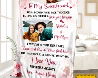 Custom Photo I Love You Forever And Always - Loving Gift For Couples, Wife, Husband, Personalized Fleece Blanket, Mother's Day Gift For Wife