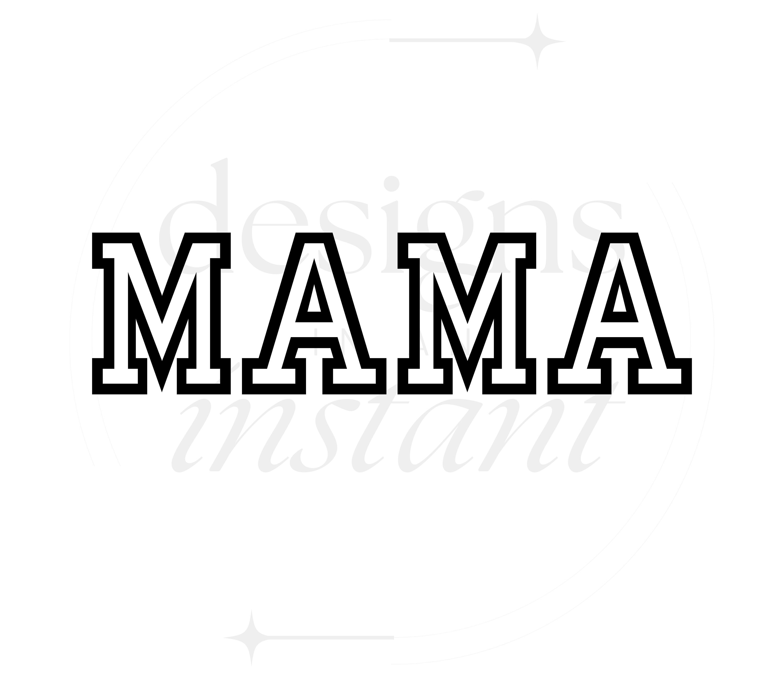 Mama Block Lettering Instant Download Black and White MAMA Instant Mama Block Lettering Instant Download Black and White MAMA Instant