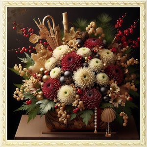 Arreglo floral de crisantemos para año nuevo