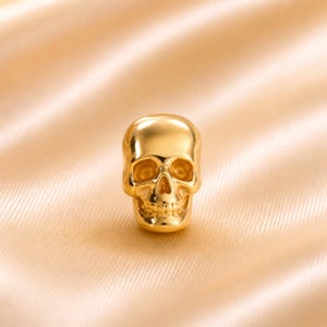 14K Solid Gold Skull Piercing: Gothic Helix Earring, Tragus Stud