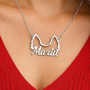 Custom Dog Breed Necklace with Name – Sterling Silver Pet Jewelry – Personalized Gift for Dog Lovers & Dog Moms
