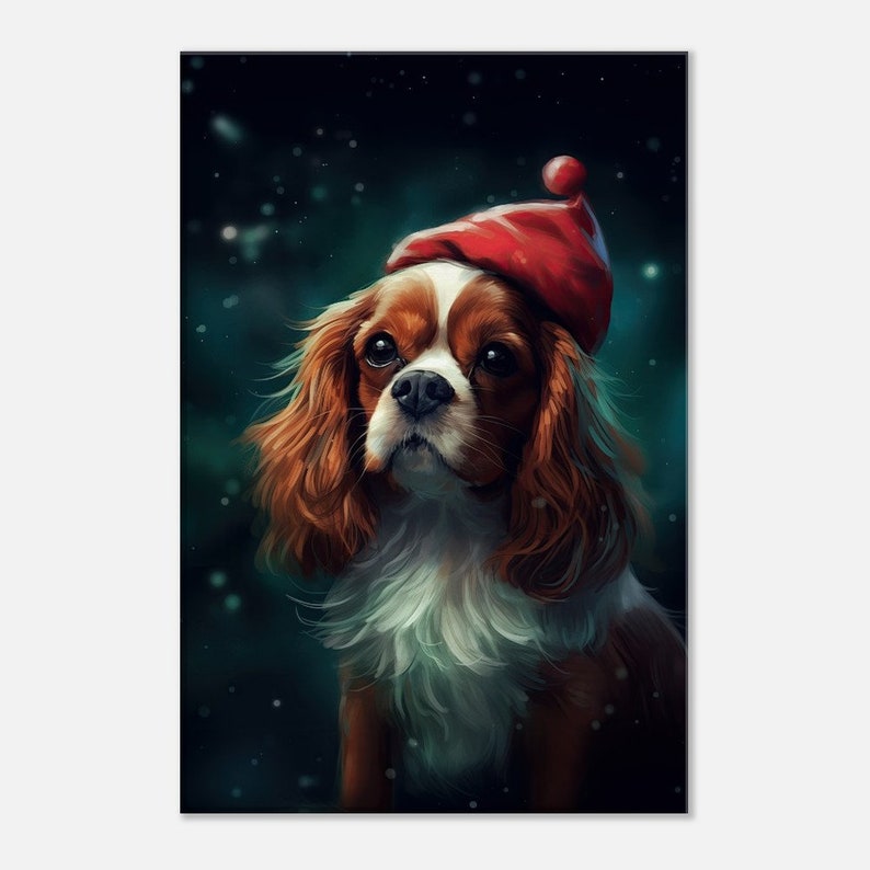 NEWEI Acrylic Christmas Cavalier King Charles Spaniel Dog Earrings - Cute Dangle Drop Jewelry - View #11