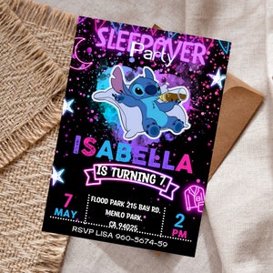 Stitch Birthday Ticket Invitations - Instant Download and Edit
