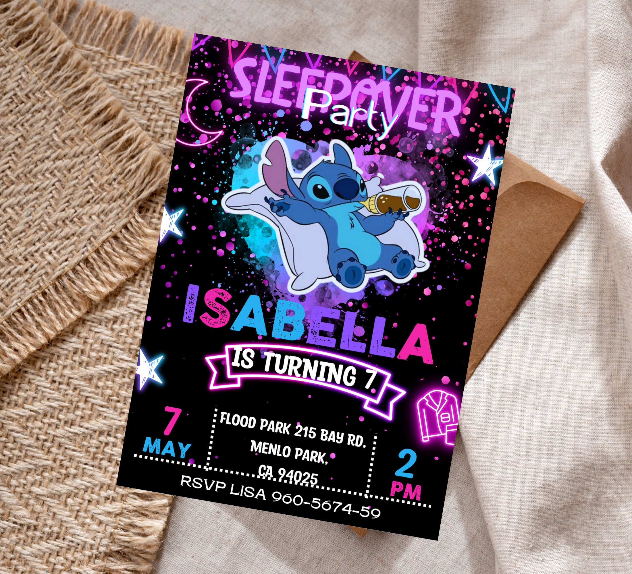 Disney 12Sets Officially Licensed Stitch Lilo Themed Birthday Party  Invitation Cards Envelope Invitations Postcard With Sticker Cartoon And  Animation Themed Party Birthday Prom New Year Graduate Party Supplies