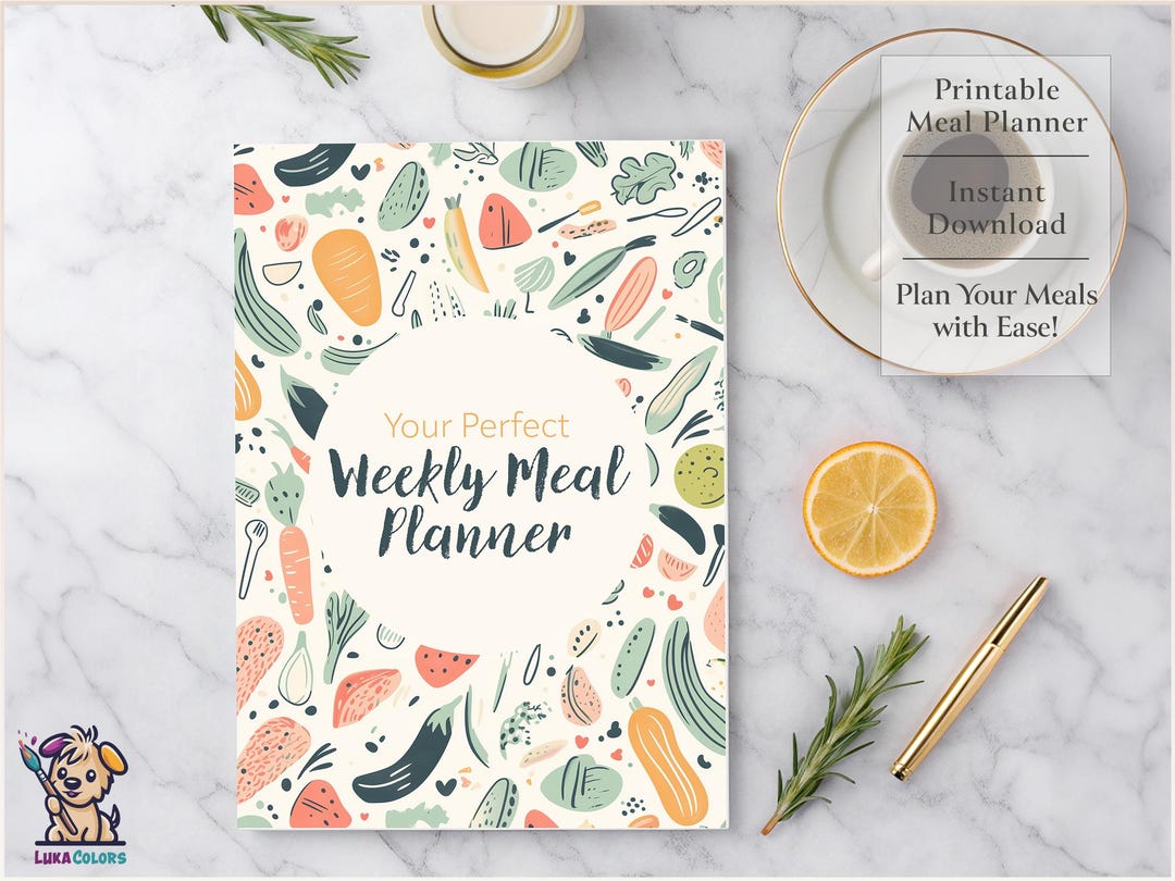 Weekly Meal Planner Printable: Food Diary, Grocery List (A4 PDF) - Etsy