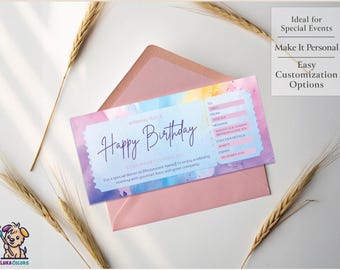 Custom Birthday Gift Certificate: Printable Voucher (Canva Template)