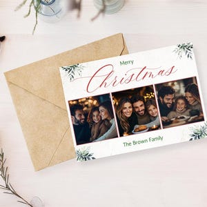 Personalized Christmas Photo Card Canva Template, Custom Holiday Design, Editable Greeting Card, Festive Family Photo Card Maker Template