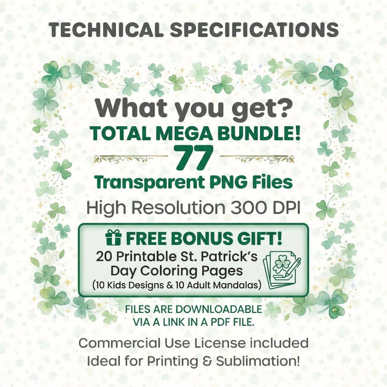 St. Patrick's Day Watercolor Clipart Bundle, Leprechaun Gnome Shamrock (Commercial Use) image 8