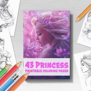 Fairy Princess Coloring Book, 43 Page Activity Set, Magical Coloring Fun, Creative Coloring Sheets for Kids, Princess-Themed Drawing Pack
