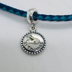 Island of Saint Thomas Dangle charm/St. Thomas Exclusive CHARM / Travel gift/ S925 sterling silver jewelry for Bracelet with Gift Box
