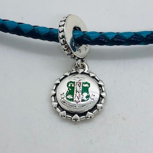 Pandora AKA Charm Alpha Kappa Alpha Sorority Exclusive Dangle Charm/ Travel gift/ S925 sterling silver jewelry for Bracelet with Gift Box