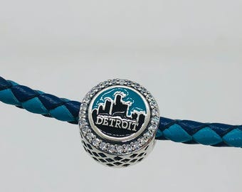 Pandora Detroit Motor City Exclusive Bead Charm/Travel gift/ S925 sterling silver jewelry for Bracelet with Gift Box
