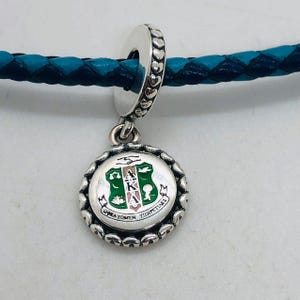Pandora Alpha Kappa Alpha Sorority Exclusive Dangle Charm/ AKA Charm  / Travel gift/ S925 sterling silver jewelry for Bracelet with Gift Box