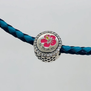 St thomas Exclusive Bead Charm / Virgin Islands charm/ flower charm/ Travel gift/ S925 sterling silver jewelry for Bracelet with Gift Box