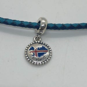 Pendentif exclusif carte de l'Islande Pandora/cadeau de voyage/bijoux en argent sterling S925 pour bracelet avec boîte-cadeau