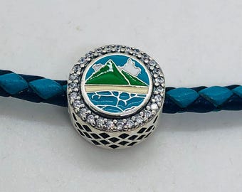 St. Lucia Exclusive Charm Caribbean Island Bead Charm / Travel gift/ S925 sterling silver jewelry for Bracelet for Necklace with Gift Box