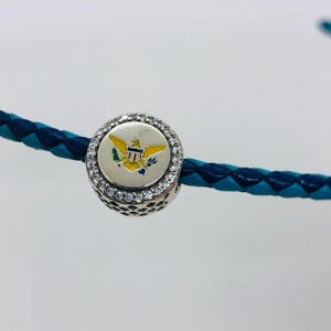 Pandora US Virgin Islands Exclusive Country Flag Charm /Travel gift/ S925 sterling silver jewelry for Bracelet with Gift Box