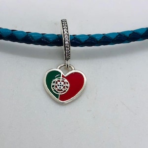 Pandora Portugal Flag Charm/Country of Portugal charm/Birthday Gift/Travel gift/mother&#39;s day gift /S925 sterling silver jewelry for Bracelet