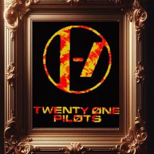 Kruissteekpatroon Twenty One Pilots: bandlogo vuurontwerp (pdf)