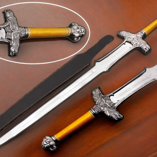 Conan the Barbarian Atlantean Sword Replica - Heavy Blade Made from 1095 Carbon Steel with Alloy Steel Fittings