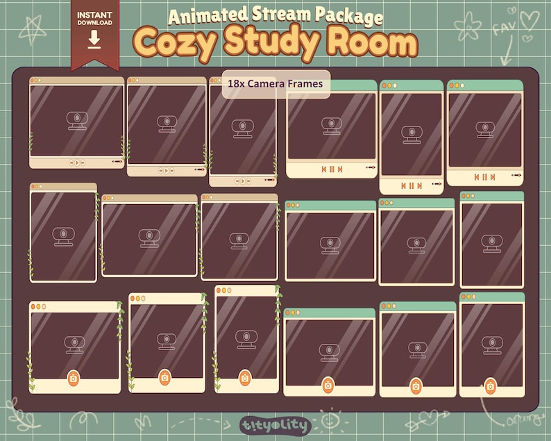 Webcam Overlay Stream Package Cozy Pastel Twitch Overlay Package