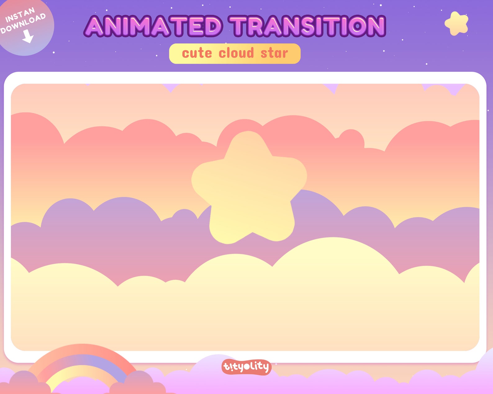 Cute Cloud Star Animated Stream Transition (.webm & .mov) - Etsy