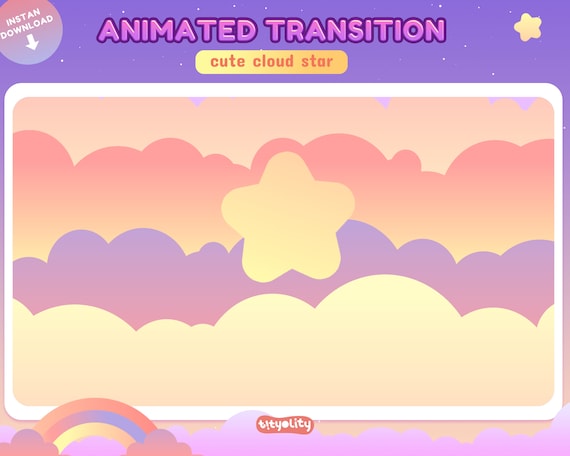 Cute Cloud Star Animated Stream Transition (.webm & .mov)
