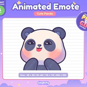 Cute Panda Animated Emote | Blep emote | Kawaii Panda Emoji for Twitch, Discord, Youtube, Kick | Ready to use GIF