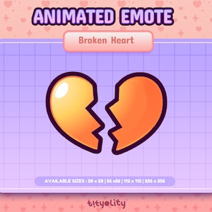 Animated Love Heart Emotes | Broken Heart Emote | Love Emote for  Twitch and Discord
