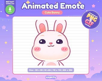 Cute Bunny Animated Emote | Smug twitch emote | Kawaii White Rabbit Emoji for Twitch, Discord, Youtube