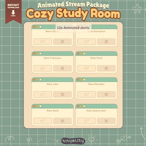 Animated Alerts New cheer, Alerts New Donation, Alerts New Folower, Alerts New Host, Like, Alerts New Member, Alerts New Raid, Alerts New Subscriber