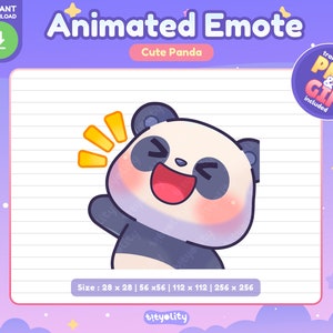 Lindo emoticón de panda animado / emoticón LOL / emoticones de risa / Emoji de panda kawaii para Twitch, Discord, YouTube, Kick / GIF listo para usar